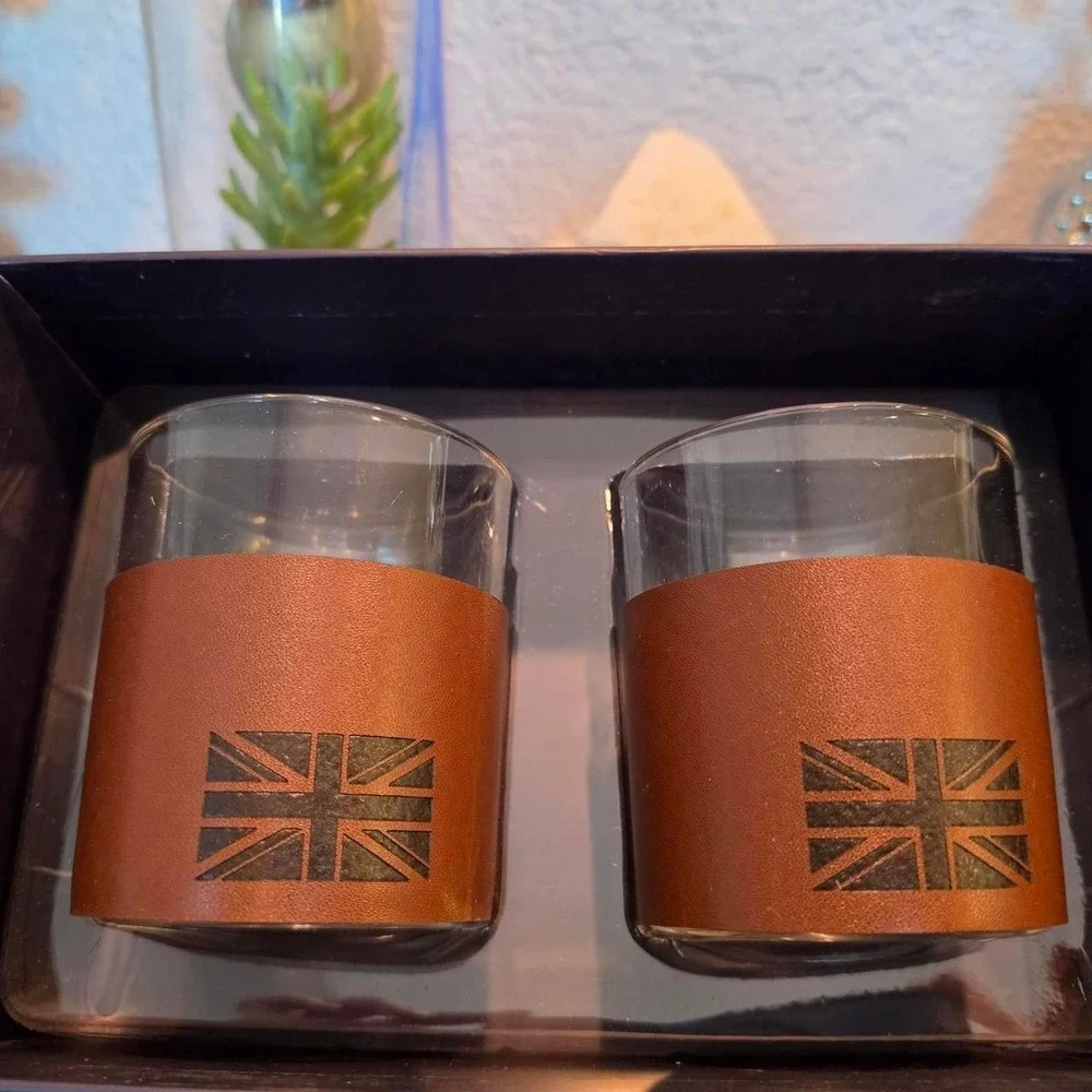 Ben Sherman Leather Wrapped Rock Glasses Brand new‎